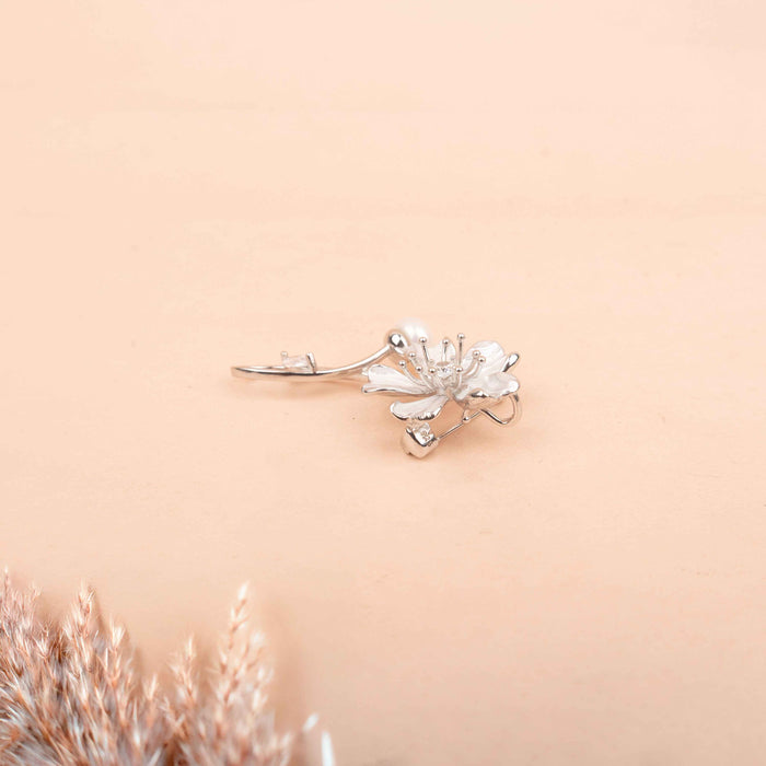 Adya Pearl White Blossom Brooch Cum Pendant