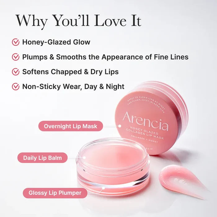Arencia Honey Glazed Collagen Lip Mask 15g