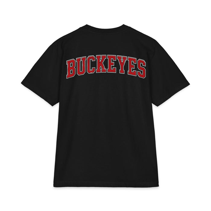 Big and Tall Ohio Buckeyes T-Shirt - Vintage Block 'OHIO' Front, 'BUCKEYES' Back