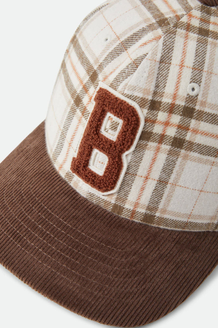 Unisex Big B Adjustable Hat in the color Whitecap Plaid/Brown Corduroy - Additional Laydown image