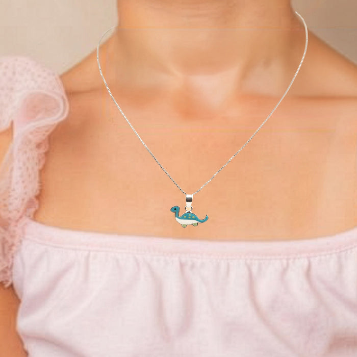 Blue Dino Necklace