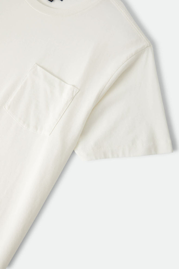 Men's Brixton Baseline Pocket T-Shirt in the color Off White Vintage Wash - Additional Laydown image