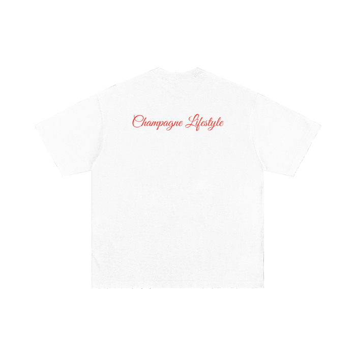 Champagne Living Hand-frayed T-Shirt - Memento Mori Clothing