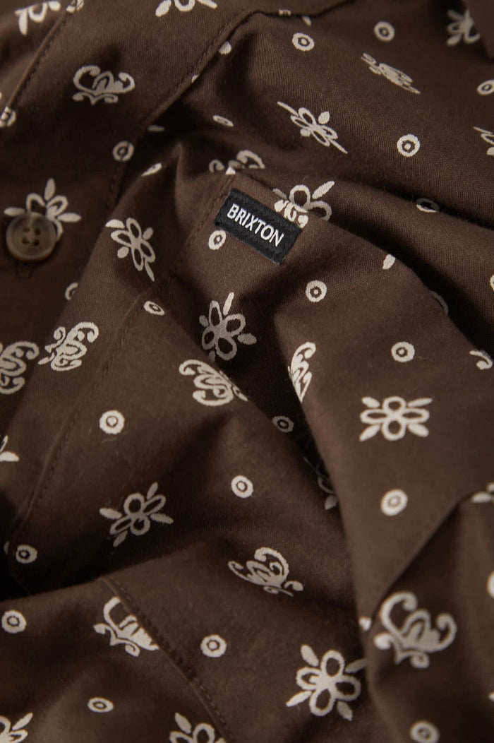 Men's Charter Print Shirt in the color Walnut Brown Bandana - Additional Laydown image