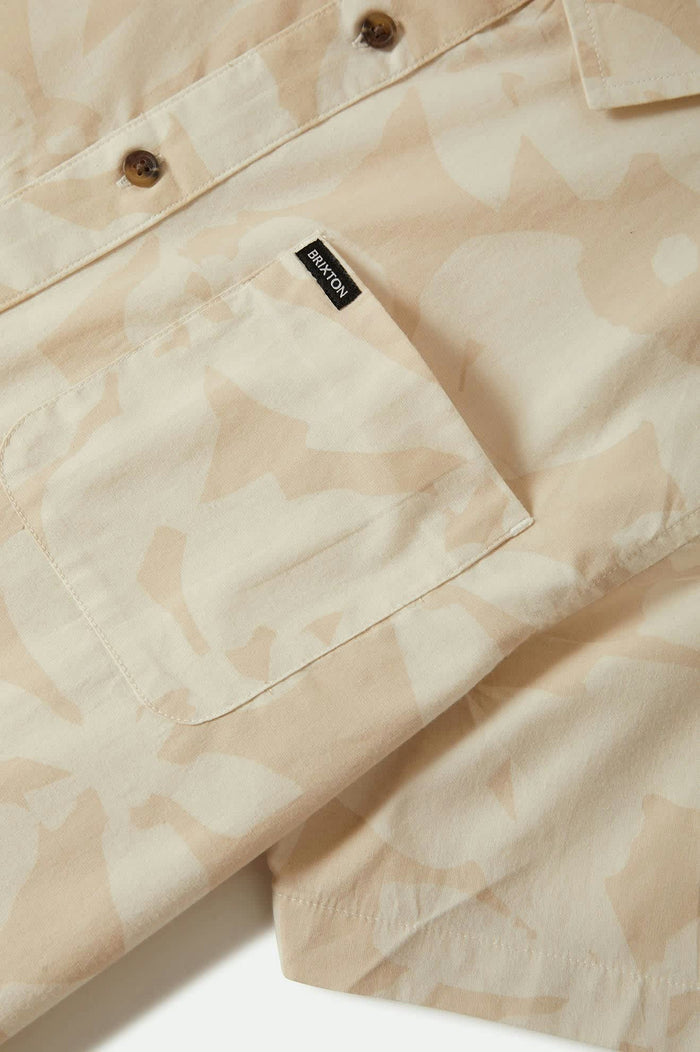 Men's Charter Print S/S Shirt in the color Beige/Whitecap Floral - Additional Laydown image