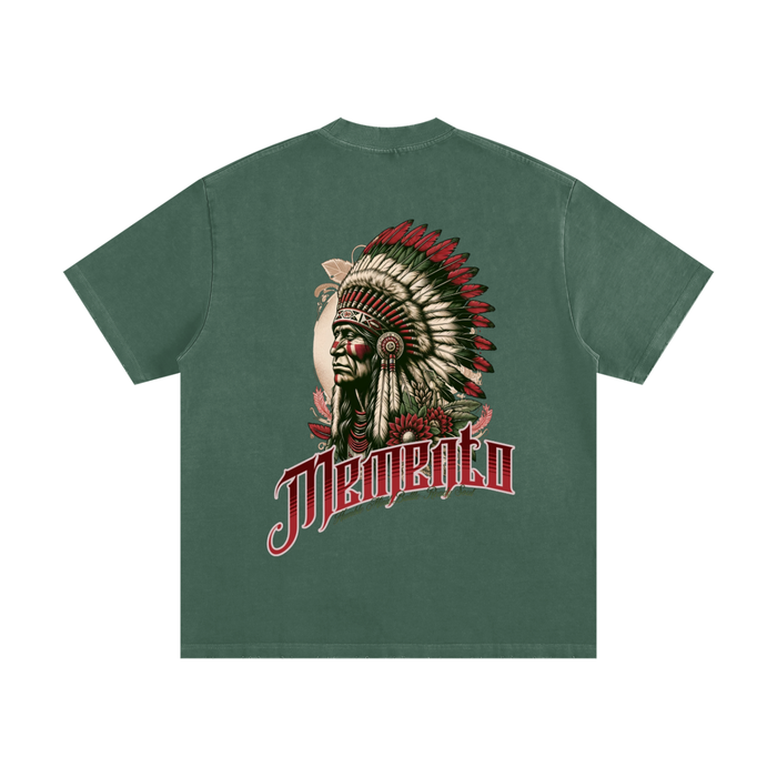 Chief Memento Heavyweight Vintage Washed Frayed T-Shirt - Memento Mori Clothing