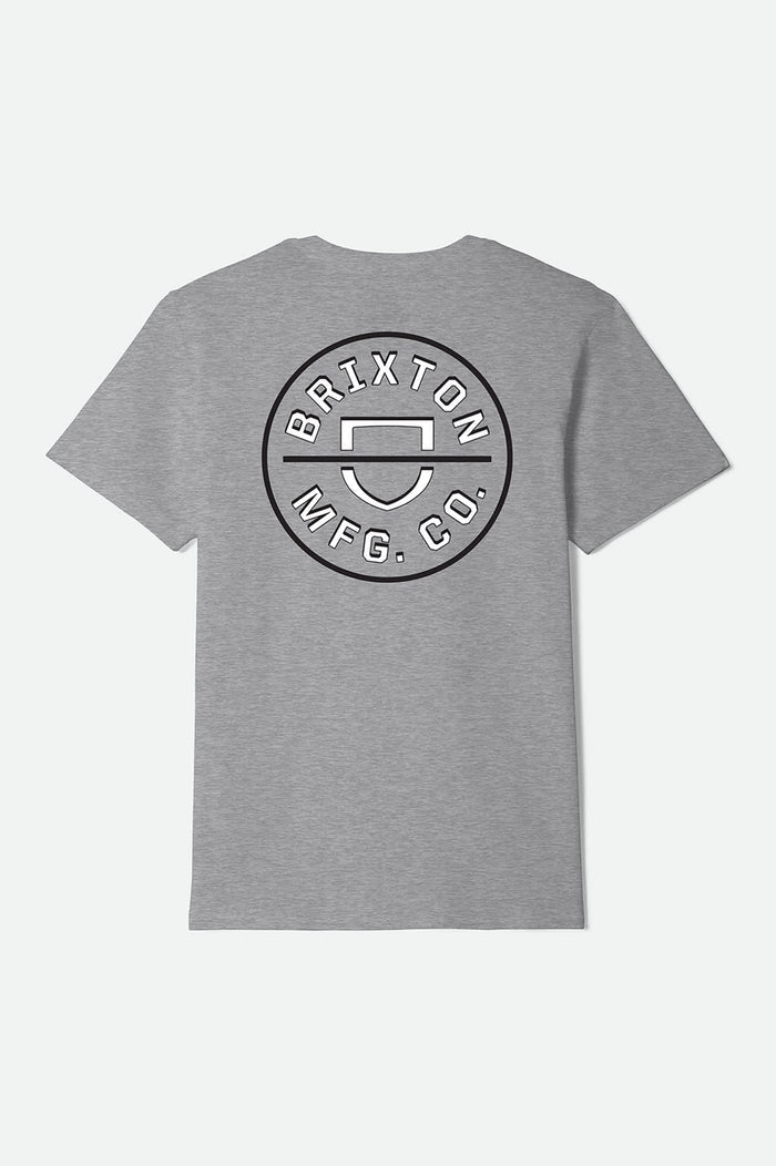 Crest II Short Sleeve Standard T-Shirt - Heather Grey/White/Black