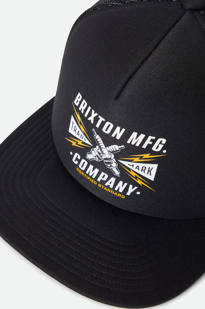 Unisex Danton Netplus Trucker Hat in the color Black/Black - Additional Laydown image