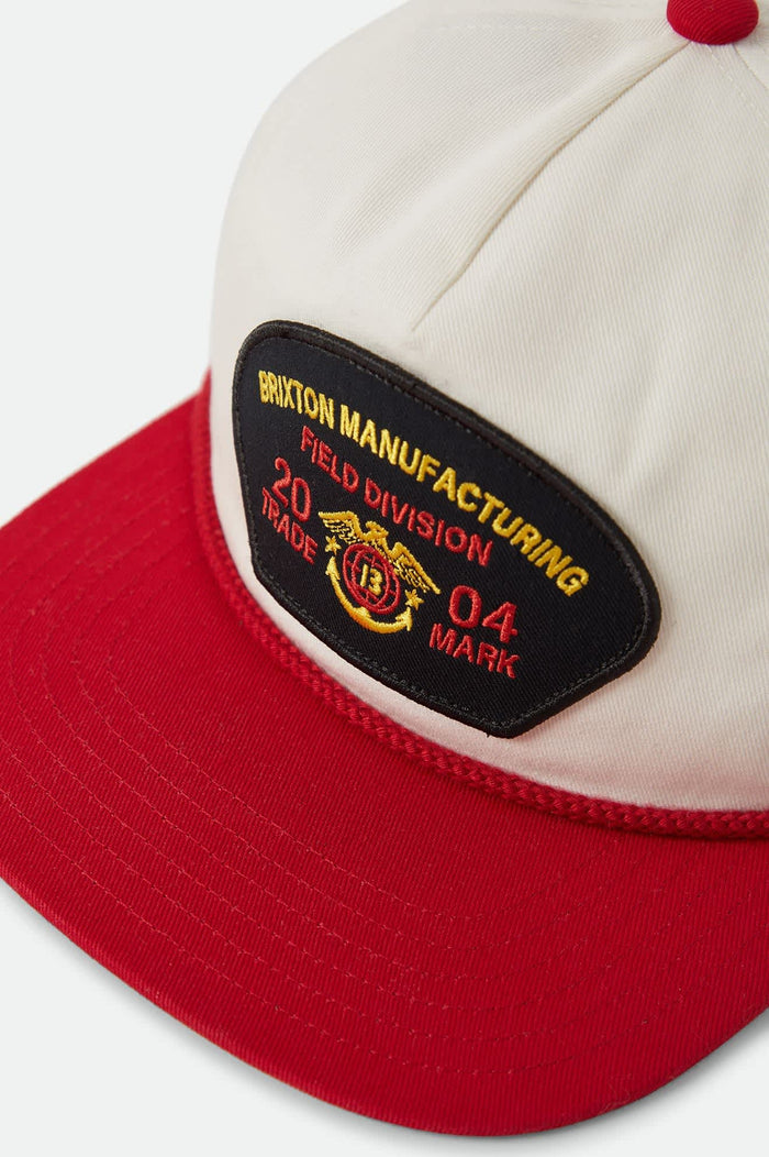 Unisex Division Netplus Snapback in the color Off White/Red - Additional Laydown image