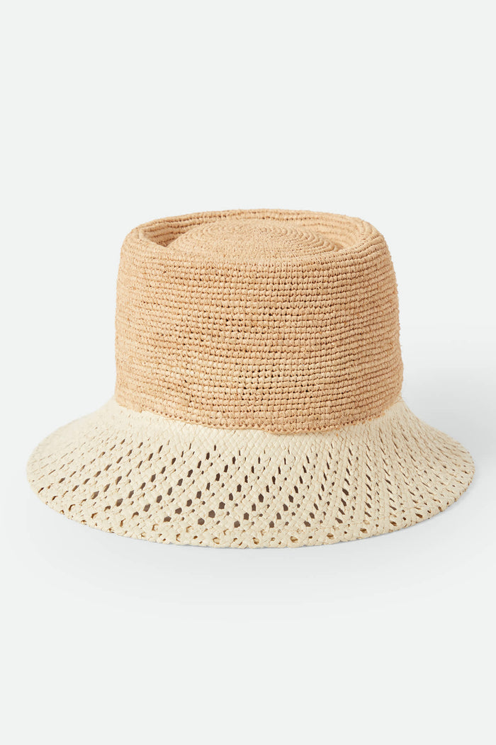 Women's Ellee Festival Straw Bucket Hat in the color Natural/Natural - Additional Laydown image