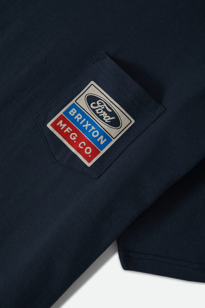 Men's Ford Service Dept Pocket T-Shirt in the color American Navy - Additional Laydown image