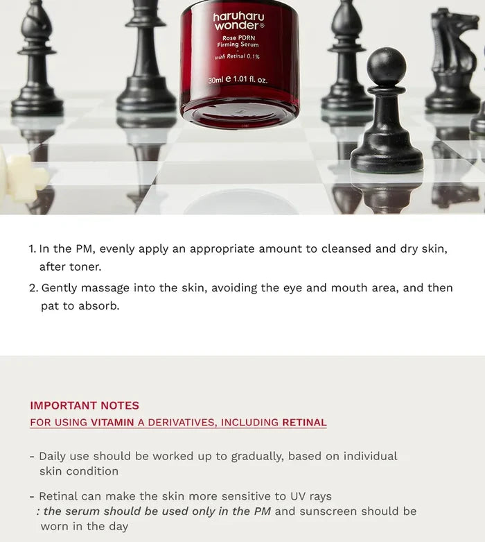 Haruharu Wonder Rose PDRN Firming Serum with Retinal 0.1% 30Ml