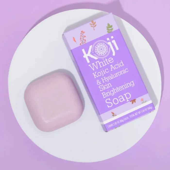Koji White Kojic Acid & Hyaluronic Skin Brightening Soap x 2Bars 80g