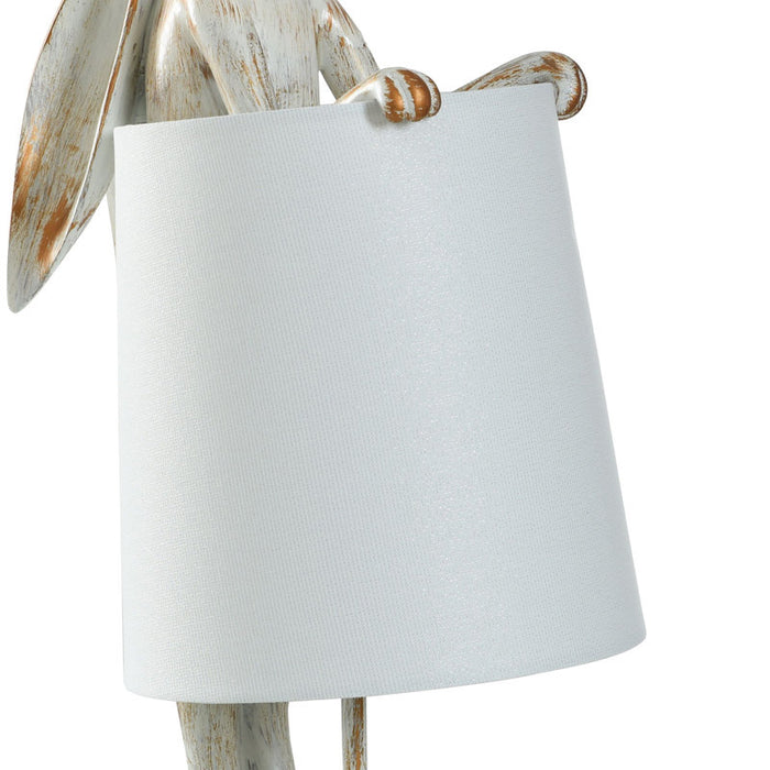 Lampe de table Malta 23" blanc cendré/cuivre clair