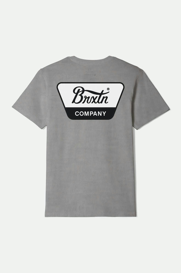 Linwood Short Sleeve Standard T-Shirt - Heather Grey/Off White/Red Mahogany