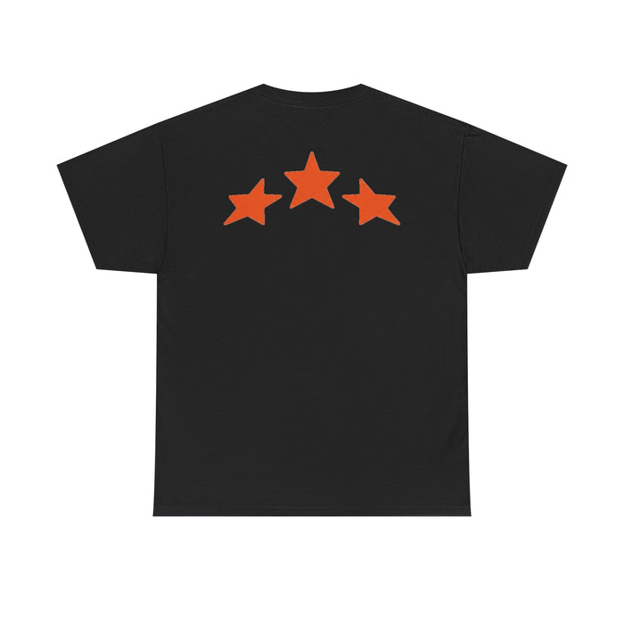 Memento Graphic Tee — Bold 3-Star Logo Cotton T-Shirt