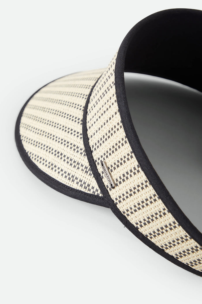 Women's Newport Straw Visor in the color Black/Natural - Additional Laydown image