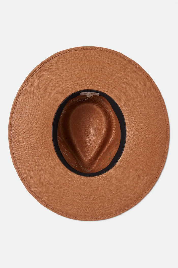 Women's Porto Straw Fedora in the color Italian Clay - Additional Laydown image
