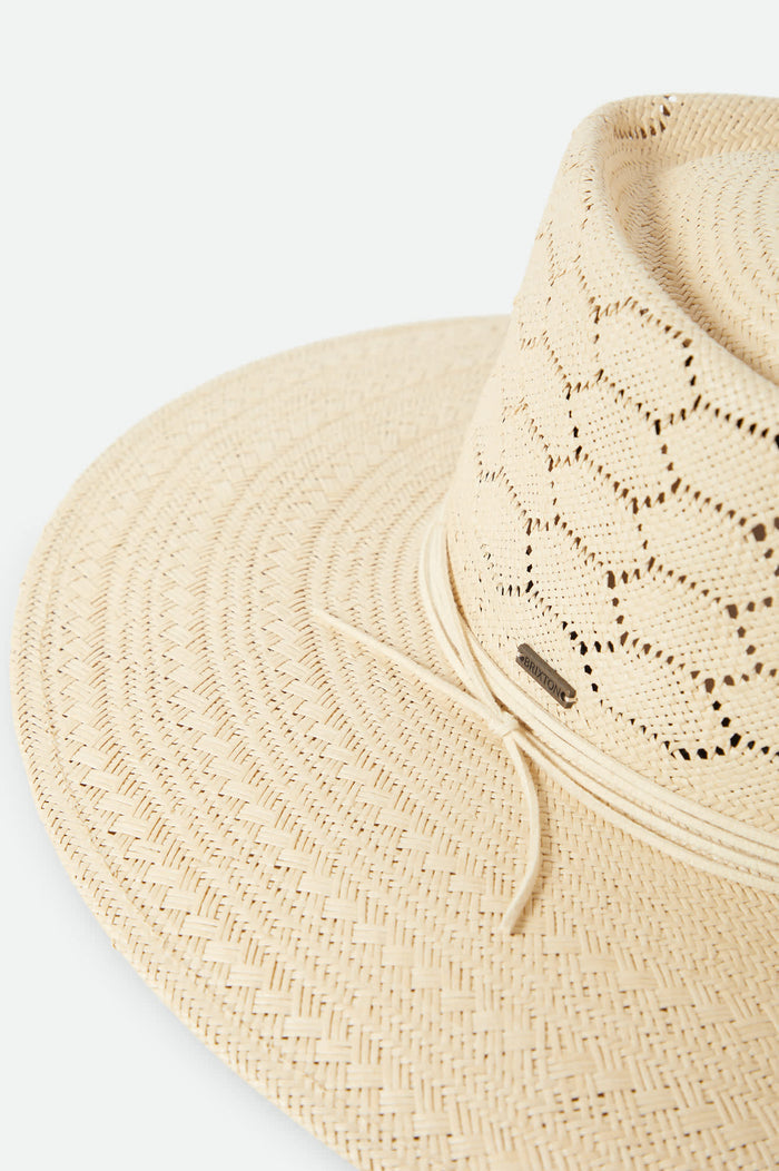 Women's Porto Straw Fedora in the color Natural - Additional Laydown image