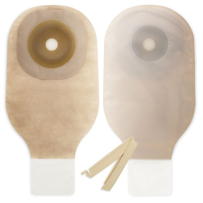 Hollister Premier Flextend One-Piece Colostomy Pouch, Flat, Pre-Cut, Transparent, 12-Inch