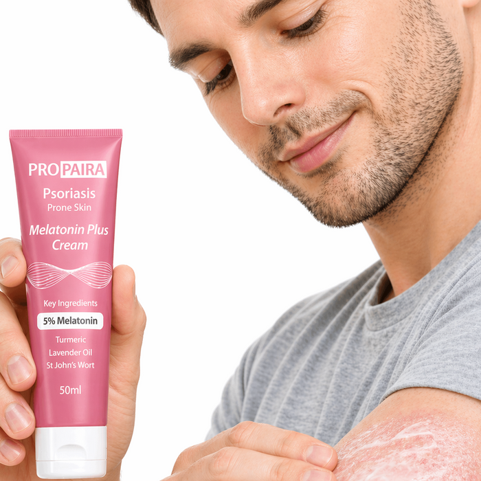 Psoriasis Melatonin Plus Cream 50ml by Propaira - packaging and details - moisturiser