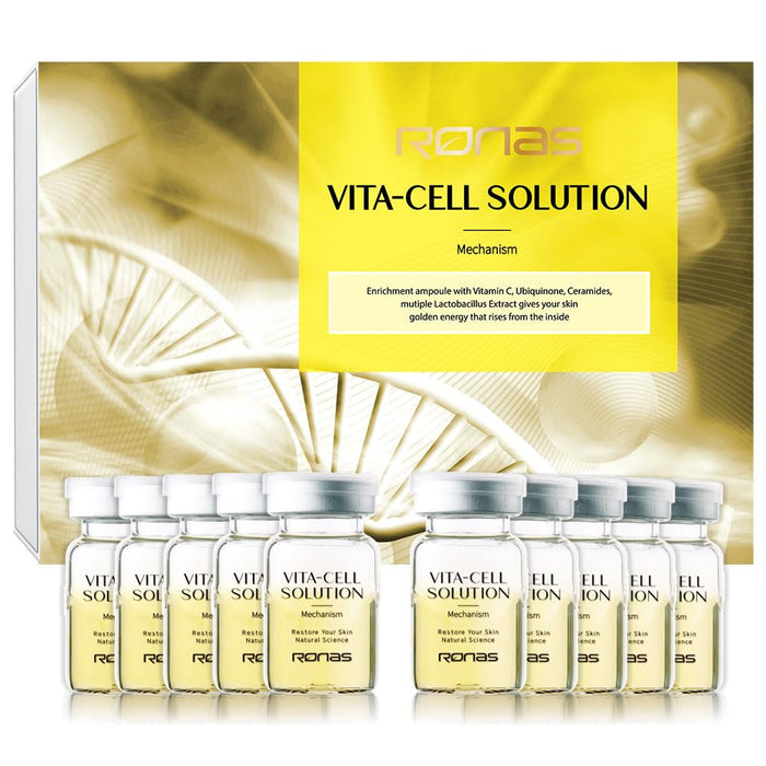 Ronas VITA Cell Solution Anti Aging Serum For Face Neck 10 Vials x 5Ml