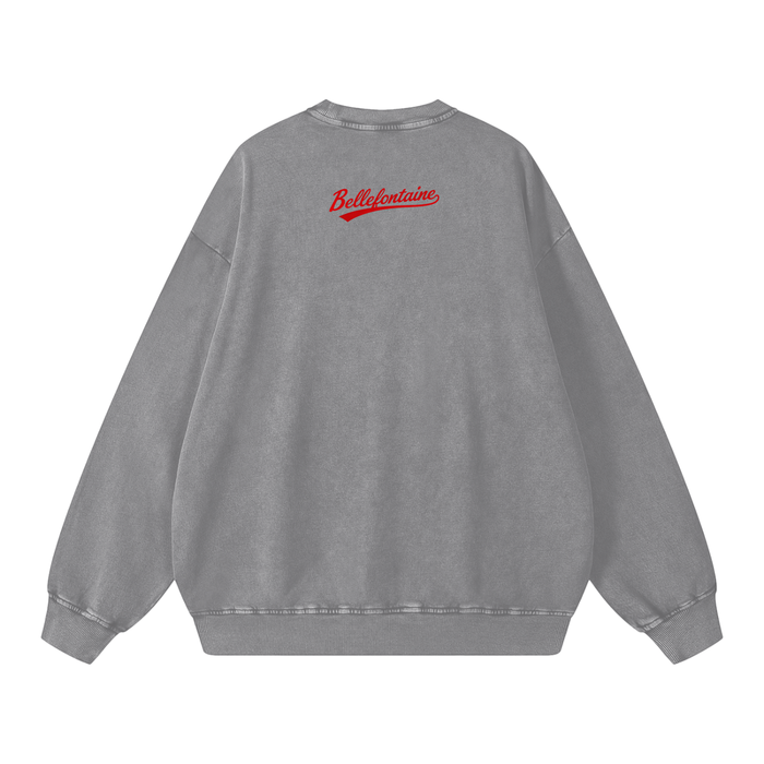 Snow Washed Oversized Sweatshirt - Memento Mori Clothing