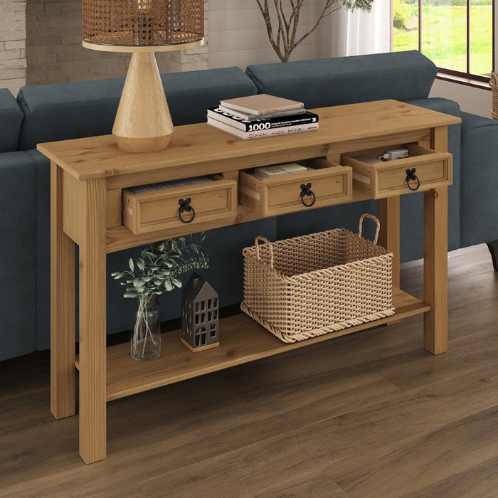 Table console en bois massif Dinnington 47,99"