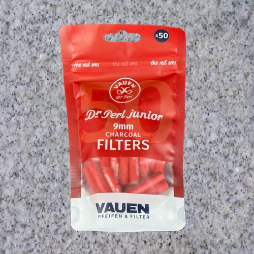 Vauen: DR. PERL 9MM RED PIPE FILTERS - 50ct BAG