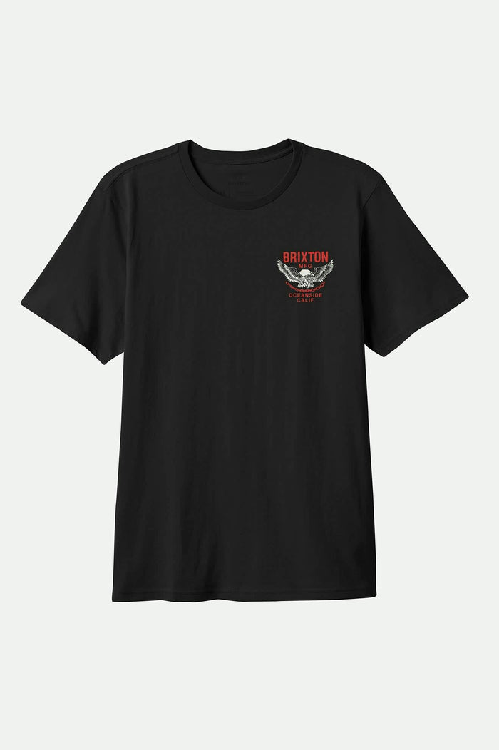 Men's Waller S/S Standard T-Shirt in the color Black Worn Wash - Front Product View