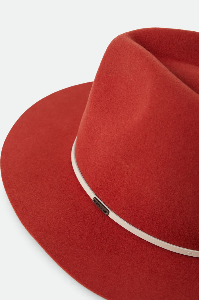 Unisex Wesley Fedora in the color Red Earth/Wax Paper - Additional Laydown image