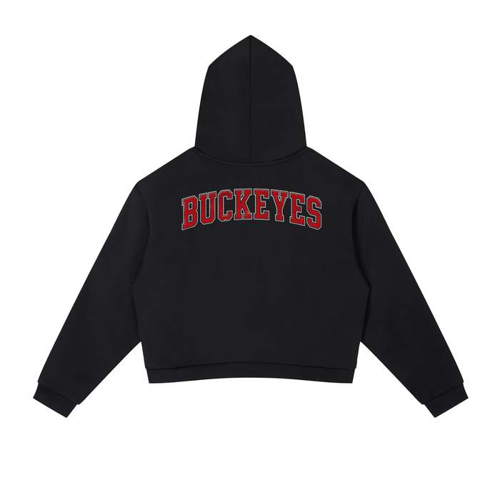 Women's Contrast Side Stripe Cropped Hoodie