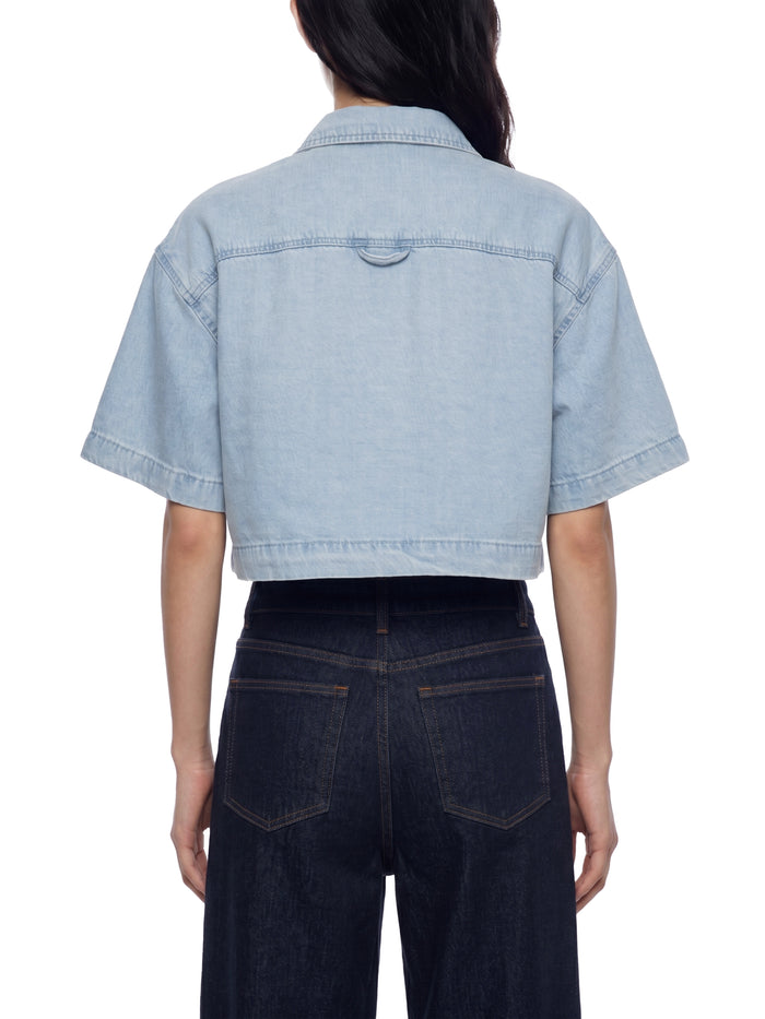 Women's Vintage Wash Boxy Cropped Shirt - Memento Mori Clothing