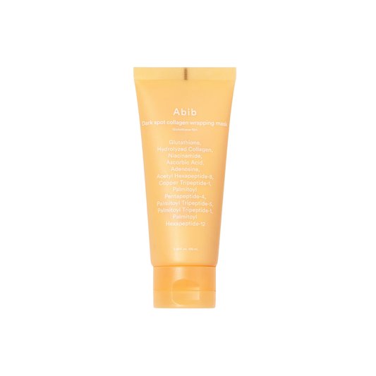 ABIB Dark Spot Collagen Wrapping Mask Glutathione Film is a brightening mask designed to improve uneven skin tone and enhance radiance. Enriched with Glutathione, Niacinamide, and Vitamin C, it helps reduce the appearance of dark spots while promoting a clearer, more luminous complexion. With Hydrolyzed Collagen and nourishing ingredients, it supports skin elasticity and hydration while gently removing dead skin cells. The cream-to-film texture helps deliver active ingredients effectively, leavi