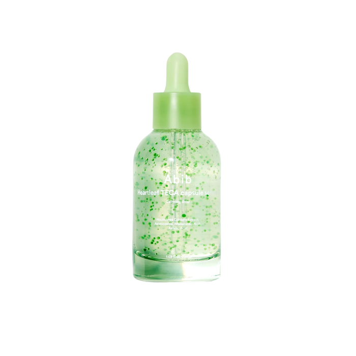 ABIB Heartleaf TECA Capsule Serum Calming Drop is a lightweight and soothing serum that helps calm irritation and support the skin barrier. Formulated with Houttuynia Cordata Extract, Madecassoside, and Asiaticoside, it reduces redness while Niacinamide helps brighten and balance the skin. Enriched with Panthenol, Beta-Glucan, and Allantoin, it delivers lasting hydration and comfort. The fast-absorbing texture leaves skin smooth, calm, and refreshed. Suitable for all skin types, especially sensi