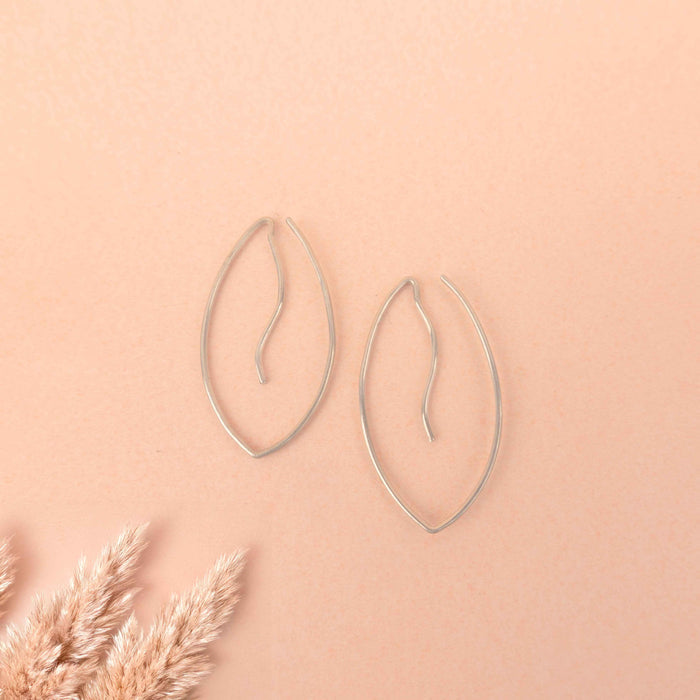 Adya Minimal Leafline Hoops