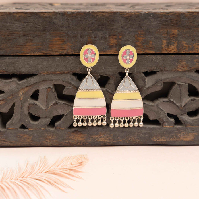 Adya Pastel Enamel Ladder Drop Earrings