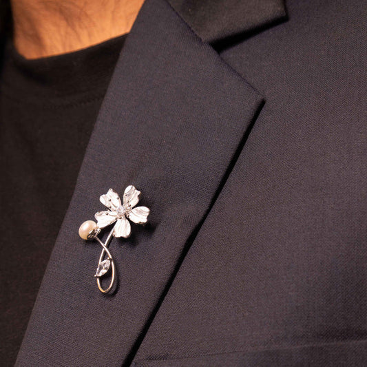 Adya Pearl White Blossom Brooch Cum Pendant
