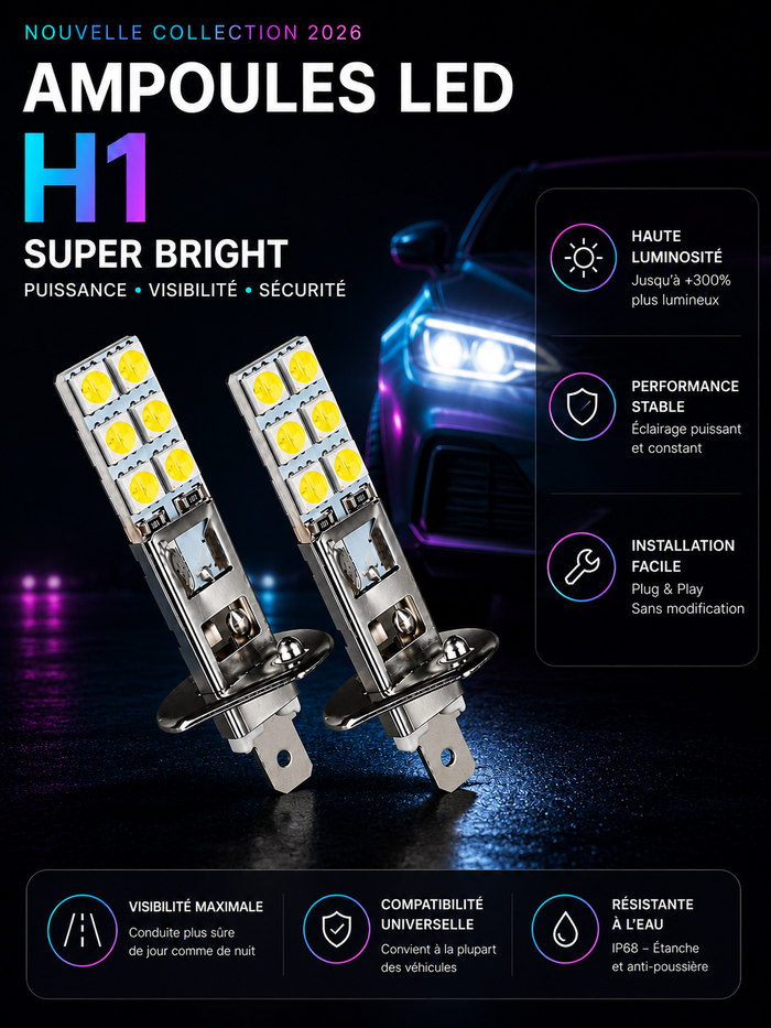 Ampoules LED H1 6000K