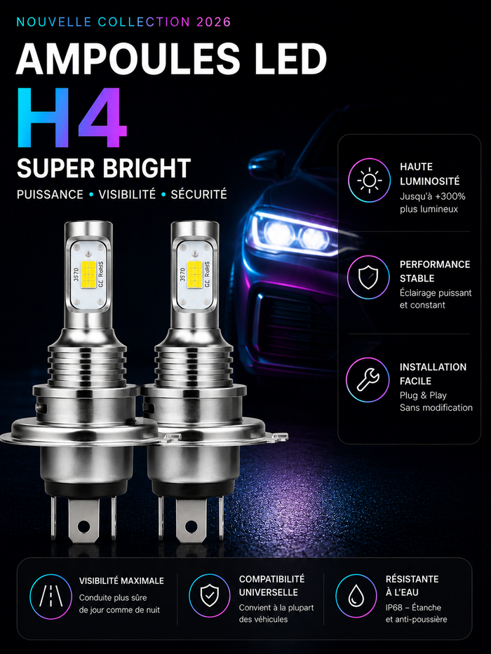 Ampoules LED H4 6000K