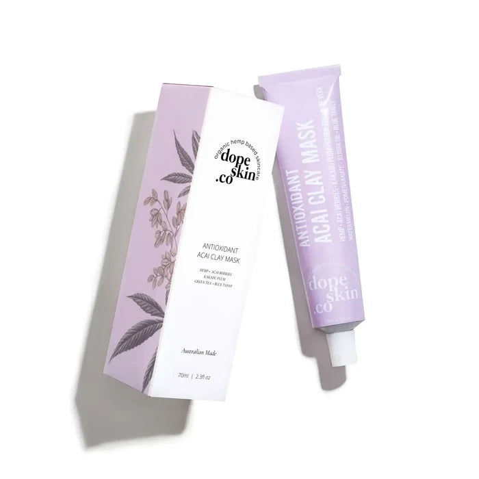 Two purple and white skincare products with 'dope skin co' branding on a white background.