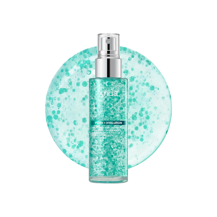 ANUA PDRN Hyaluronic Acid Hydrating Capsule Mist is a refreshing facial mist designed to instantly hydrate and revitalize the skin. Formulated with PDRN (Sodium DNA) and Hyaluronic Acid, it helps replenish moisture while supporting a smoother, plumper appearance. Panthenol and Allantoin soothe and comfort the skin, while nourishing plant extracts and oils help maintain a healthy moisture barrier. The fine capsule mist delivers lightweight hydration without heaviness, making it perfect for use th