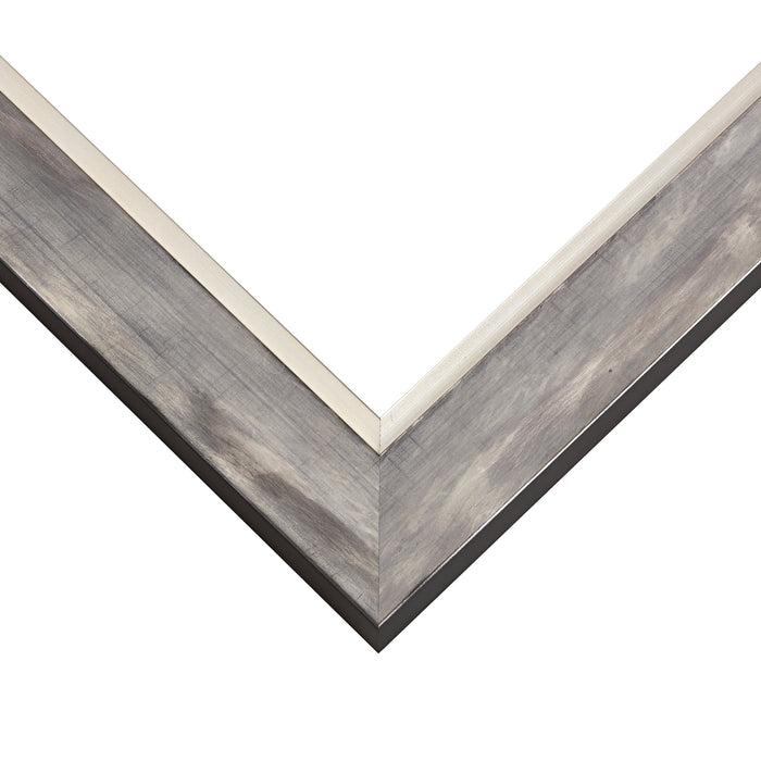 Aristocrat 1.625", Distressed White and Silver Picture Frame