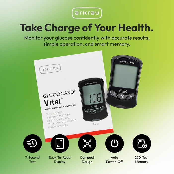 Arkray Glucocard Vital Blood Glucose Meter Kit - 761100-Box - LL Medico