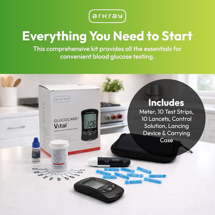 Arkray Glucocard Vital Blood Glucose Meter Kit - 761100-Box - LL Medico