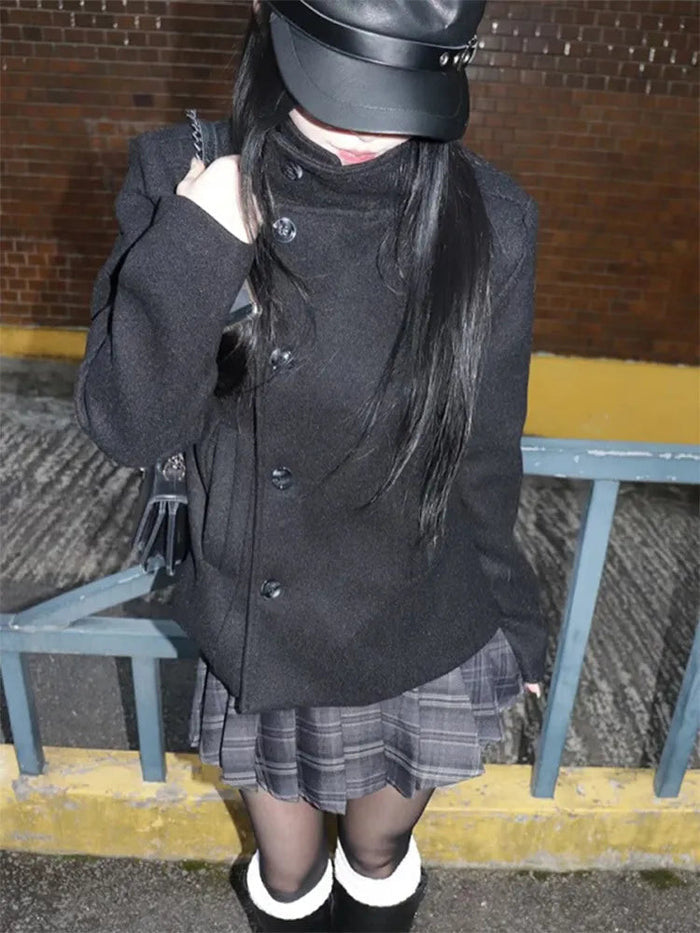 Asymmetric Fencing Peacoat