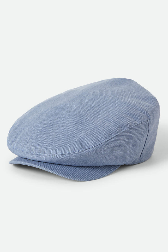 Unisex Barrel Alpha Snap Cap in the color Light Stone Wash Denim - Front Product View