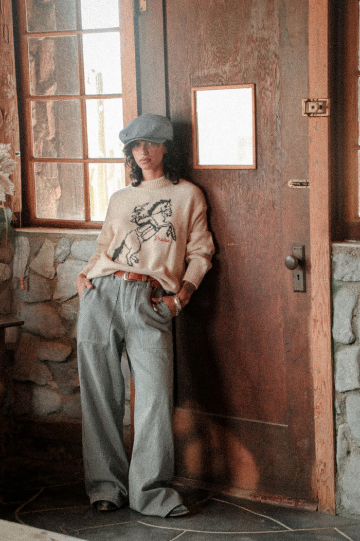 Unisex Barrel Alpha Snap Cap in the color Light Stone Wash Denim - Women's Lifestyle image