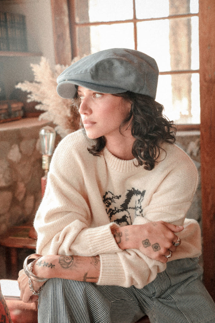 Unisex Barrel Alpha Snap Cap in the color Light Stone Wash Denim - Women's Lifestyle image