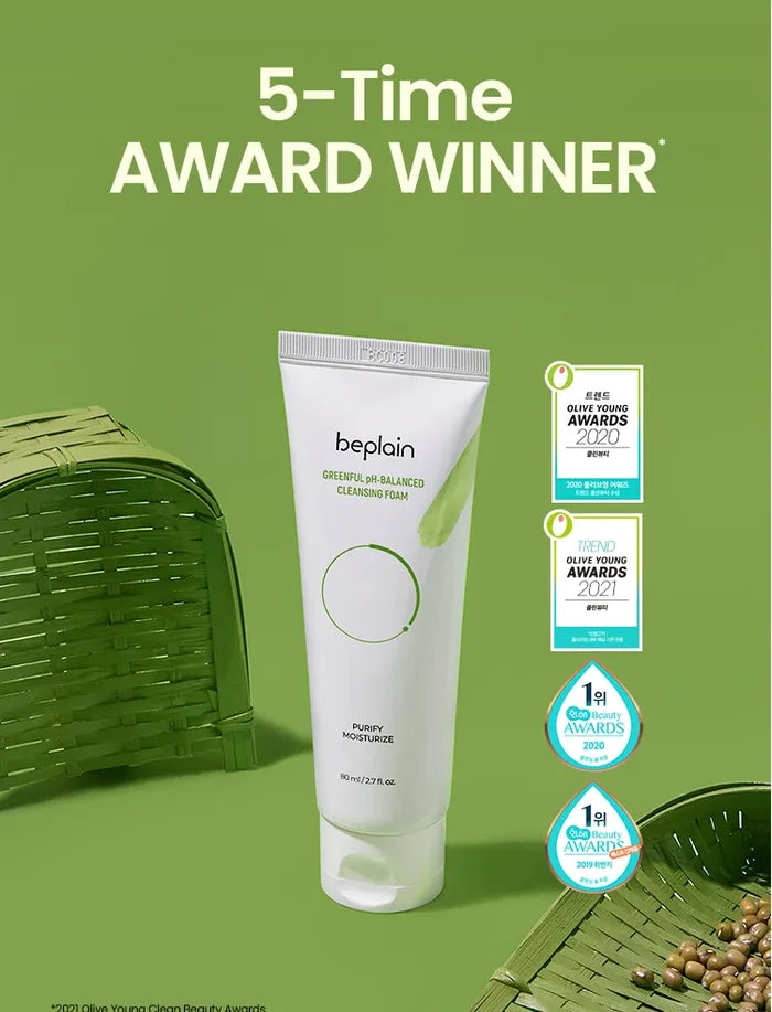 Beplain Mung Bean PH-Balanced Cleansing Foam 80Ml